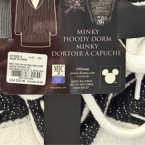 Disney Jack Skellington Minky Hoodie- NWT XS/S - Picture 6 of 6